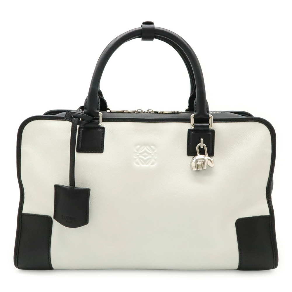 Loewe Amazona Anagram Limited Edition Handbag Bicolor Leather Black White
